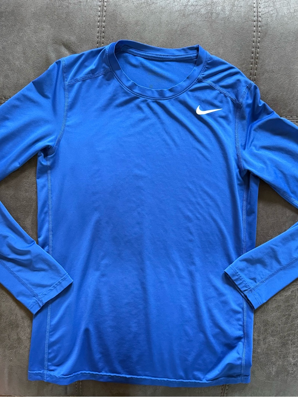Nike Youth Long-Sleeve Performance Tee in Royal Blue